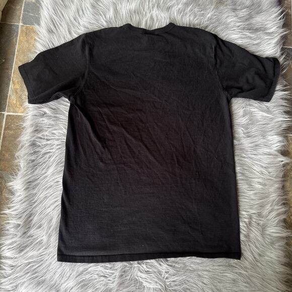 Champion Mens Sz L Black T Shirt Heavyweight Cotton Red Spell Out Logo Teens - Picture 9 of 9